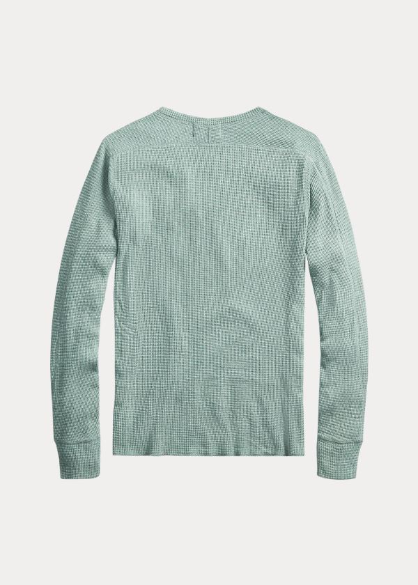 T Shirt Ralph Lauren Waffle-Knit Crewneck Homem 30786-QYSV